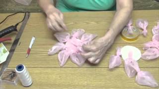 хризантема из органзы  своми руками. Chrysanthemum Organza