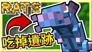 【Minecraft│老鼠傳說】#16 把遺跡吃掉❓超威猛食人魚?│Rats Mod