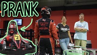 Race Car Driver PRANKS Go Kart Track!!!