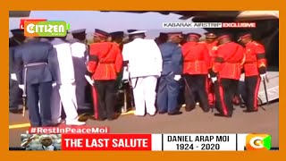 The late Moi’s body received at Kabarak Airstrip