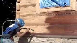 пескоструйка деревянного дома, пескоструйка дерева