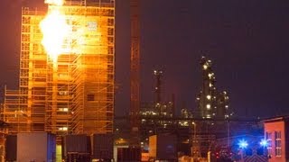 Spektakuläre Großübung im Industriepark Werk Gendorf