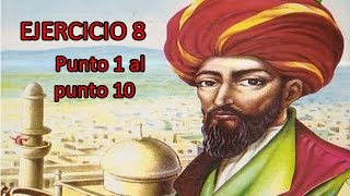 Ejercicio 8.  Punto 1 al punto 10 - Libro Álgebra de A. Baldor