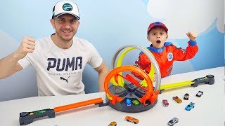 Машинки Хот Вилс и Трек РЕВОЛЮЦИОННЫЕ ГОНКИ с улётным вращением Hot Wheels ROTO REVOLUTION