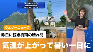 昨日に続き梅雨の晴れ間 気温が上がって暑い一日に