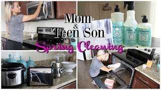 EXTREME KITCHEN DEEP CLEANING ROUTINE | SPRING CLEANING | MOM & TEEN SON EDITION