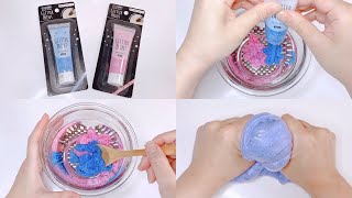 【ASMR】セリアのグリッターペイントをスライムに混ぜる【音フェチ Slime 슬라임】