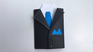 DIY Suit Tuxedo Card - Father's Day Card - Hướng dẫn làm thiệp tặng cha