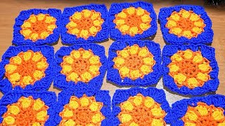 Как вязать бабушкин квадрат крючком Crochet square motifs