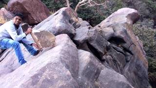 A big stone fall down mountain