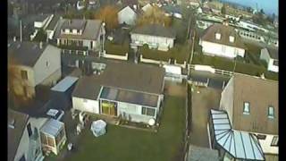 FPV heli T-Rex 500 helicopter piloted from inside the house !