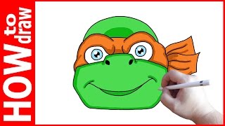 How to draw ninja turtles Michelangelo, Как нарисовать черепашку ниндзя