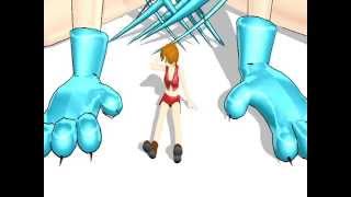 Girl meets a giantess Neko [MMD vore]