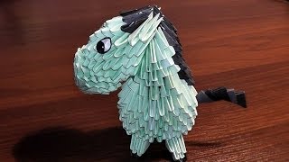 Модульное оригами лошадь (пони, мул, ослик, конь) схема сборки, пошаговая инструкция