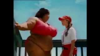 Fat Woman Watersliding