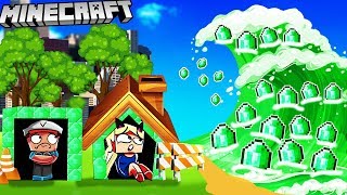 BAZA VS EMERALDOWE TSUNAMI - MINECRAFT TSUNAMI CHALLENGE | Vito VS Bella