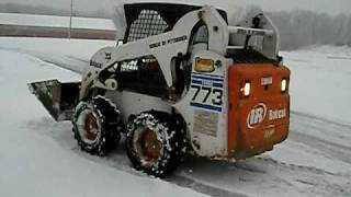 Plowing snow with Bobcat 773