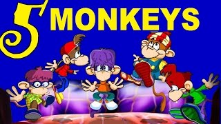 FIVE LITTLE MONKEYS with Lyrics