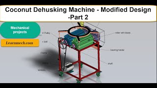 Coconut Dehusking machine | Modified Design - Part 2 |  Mechanical project
