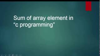 c sum of array element