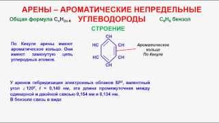 № 45. Органическая химия. Тема 13. Ароматические углеводороды. Часть 1. Строение аренов. Бензол