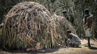 Hadzabe Hut Building
