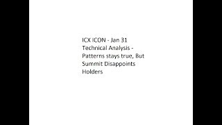 ICX ICON - Jan 31 Technical Analysis - Patterns stays true, But Summit Disappoints Holders