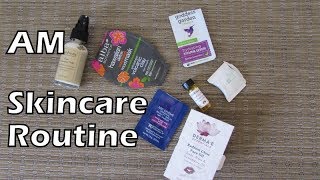 AM Skincare Routine with Samples Tag | All Natural, Green Beauty, Mature Beauty