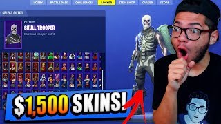 MINDOFREZ'S $1,500 SKIN COLLECTION! - Fortnite: Battle Royale *RARE SKINS* 9 YEAR OLD KID!