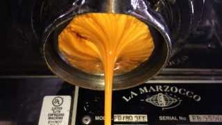Life and Death of an Espresso Shot in Slow Motion