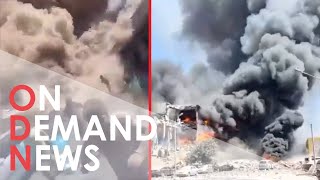The Terrifying Moment Desperate Civilians Flee POWERFUL Explosion