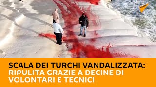 Scala dei Turchi vandalizzata: ripulita grazie a decine di volontari e tecnici