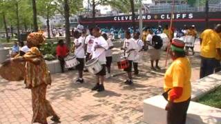 Glenville HS student drummers perform at Cleveland lakefront park
