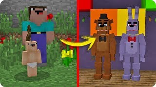 NOOB MINECRAFT VS ANIMATRÓNICO FNAF BEBÉ NOOB ADOPTA A BEBÉ EN MINECRAFT