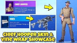 *NEW* CHIEF HOPPER SKIN & ANIMATED "VINES" WRAP SHOWCASE! Fortnite BR (GIVEAWAY UPDATE) NEW SKINS!