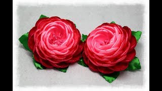 КРАСИВЫЕ РОЗЫ ИЗ АТЛАСНОЙ ЛЕНТЫ , МК / DIY BEAUTIFUL ROSES FROM SATIN RIBBONS
