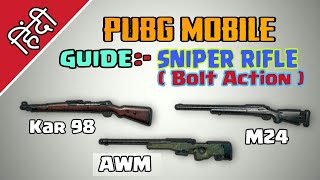 Guide :- Sniper ( Bolt Action ) Pubg mobile | How to use sniper Rifle | Pubg mobile Hindi