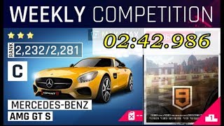 Asphalt 9 Weekly Competition- Thousand Minarets/AMG GT S [2:42.986]