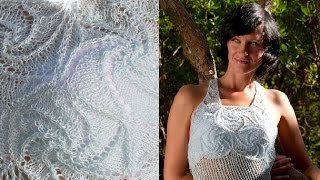 Ажурный узор спицами к ЦЕНТРУ. Как вязать ажурный узор спицами. Вязание: ажурные узоры спицами