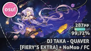 Osu! | Dj TAKA - Quaver / [Fiery's Extra] + NoMod | 99,72% / FC | 287pp