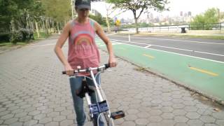Rolling a Folded Citizen Tokyo Bike for transport