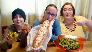 Pizza Baguette And Brussel Sprouts With Yu Choy | Gay Family Mukbang (먹방) - Eating Show