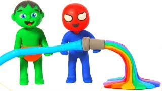 SUPERHERO BABIES MAKE AWESOME EXPERIMENTS ❤ SUPERHERO PLAY DOH CARTOONS FOR KIDS