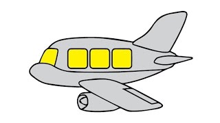 How to Draw an Airplane Easy step by step / Как нарисовать самолет