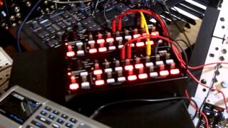 Korg SQ-1 x 2 sequencing eurorack modular with Boss DR-220 drum machine.