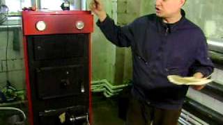 Waste oil heater.Котёл КЧМ-5-40-комби на отработанном масле.