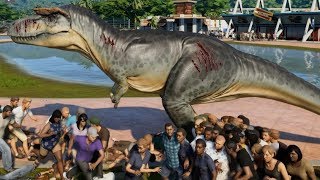 Jurassic World Evolution - 2 Albertosaurus & 2 T-Rex Breakout & Fight! (1080p 60FPS)