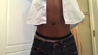 Outie bellybutton stretch through Button Shirt