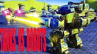 TANKS VS ROBOTS как War robots роботы vs танков битва онлайн видео для детей TANK vs ROBOTS