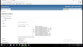 Crear curso en Claroline  - Aula Virtual -LMS